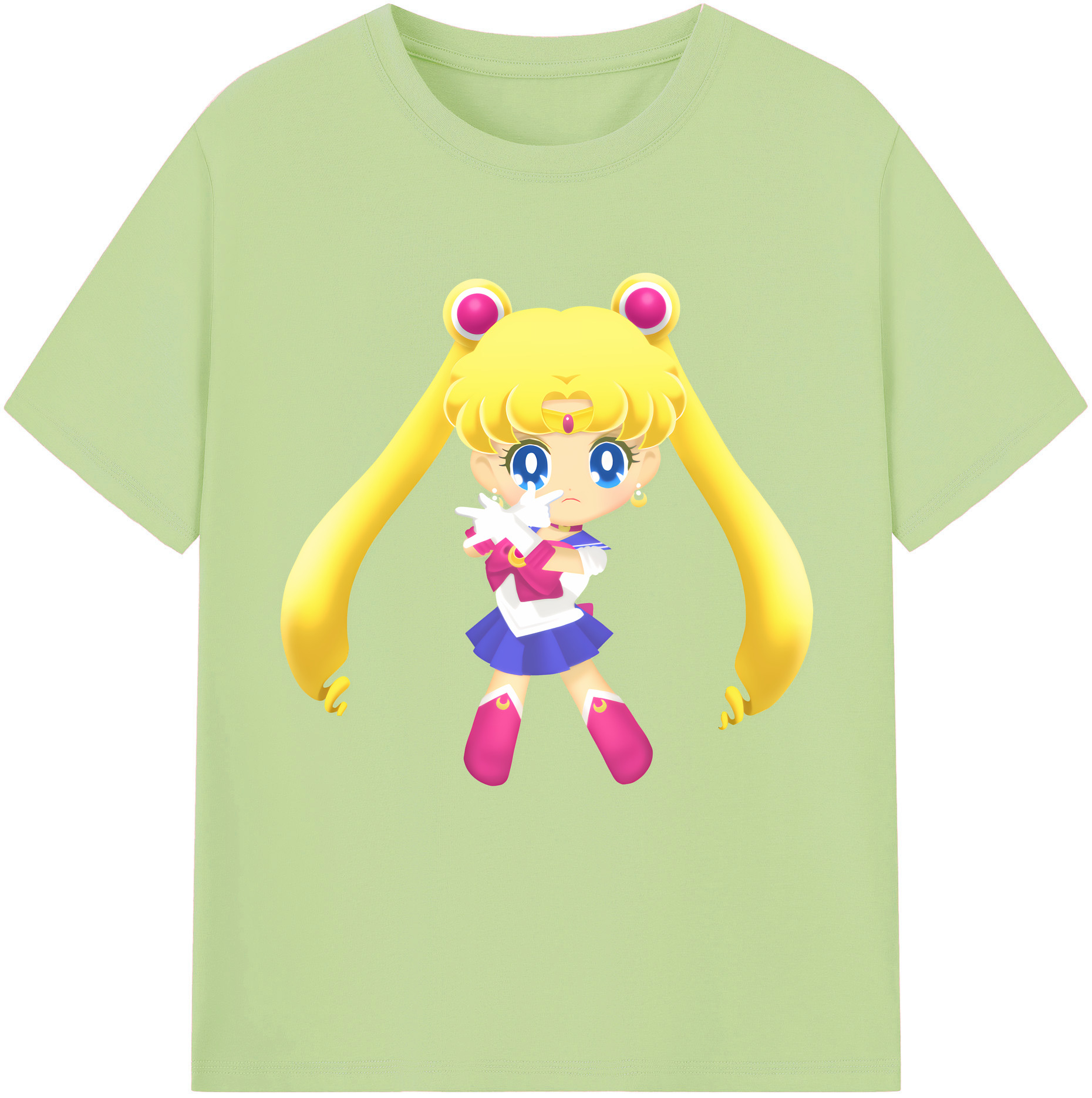 （画像用） 美少女戦士セーラームーン 月野 うさぎ つきの うさぎ Sailor Moon Tsukino Usagi 綿100％半袖Tシャツ（フロントプリント）